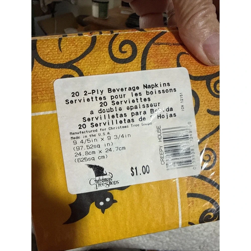 Halloween Paper Napkins Bats BOO New Lot Of 2 Pkg/20 In Each. 40 Pc Total